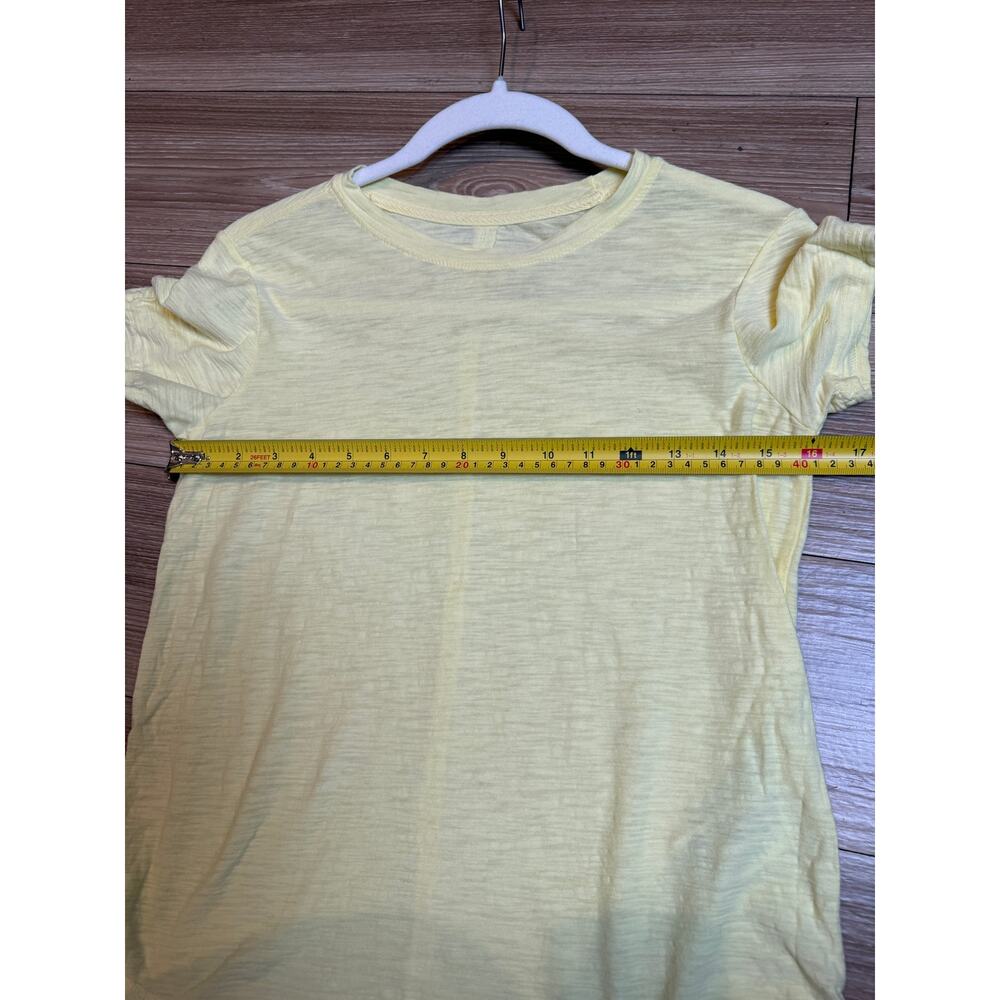 Pilcro XXS Pale Yellow 100% Cotton Short Sleeve Slub T-Shirt Center Back Seam